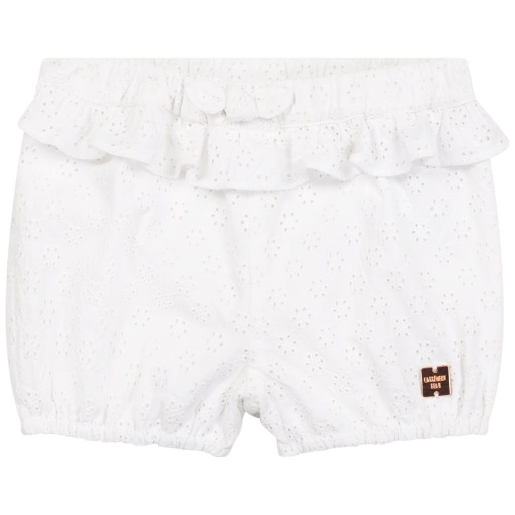 CARREMENT BEAU BABY White english embroidery shorts
