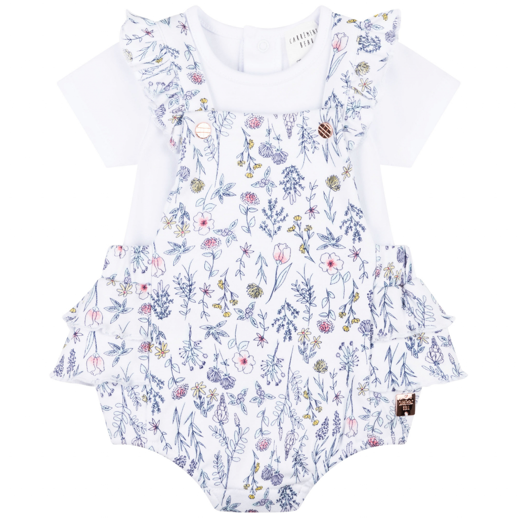 CARREMENT BEAU BABY Summer T-shirt and dungarees set
