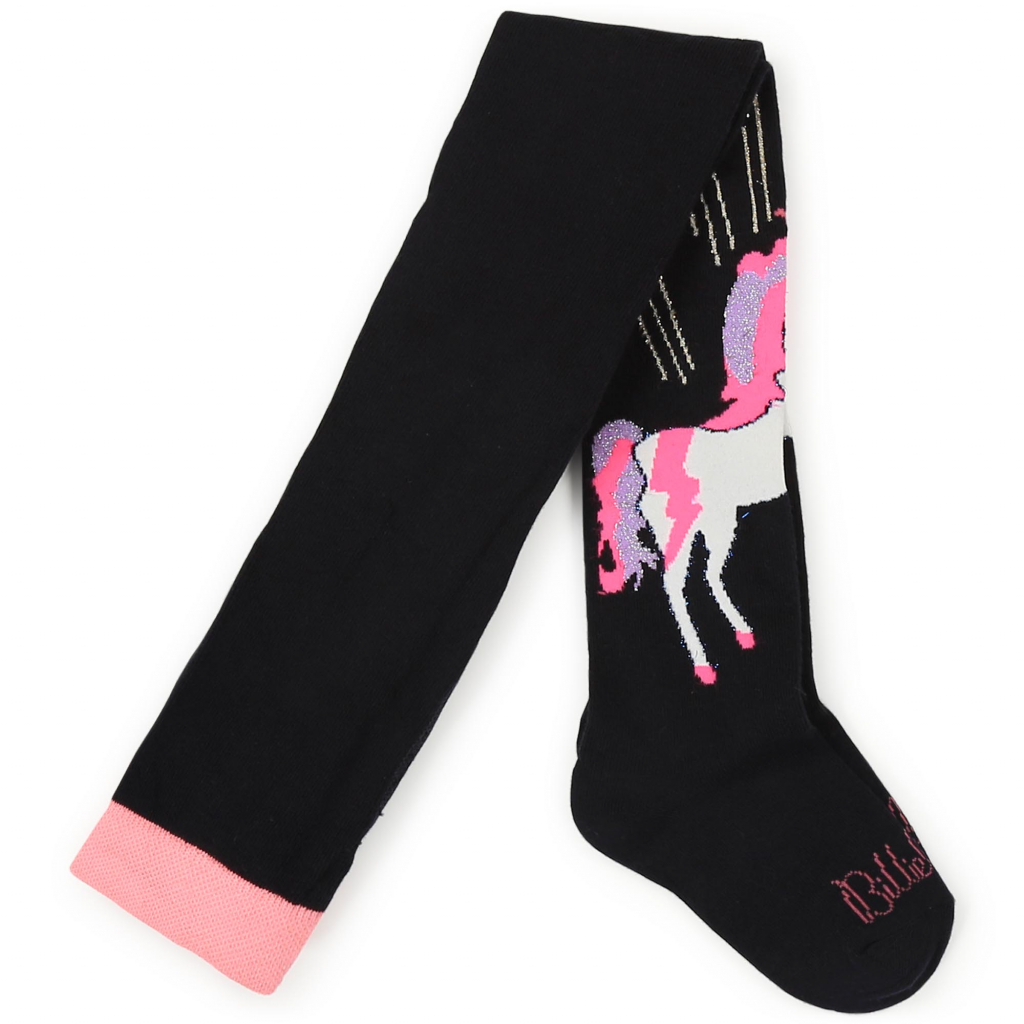 BILLIEBLUSH Tights with a horse motif Navy