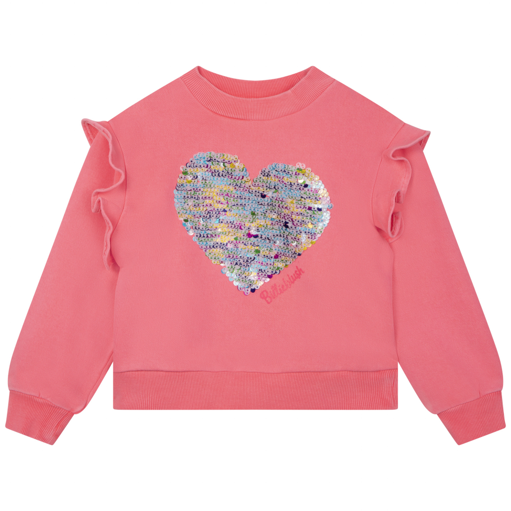 BILLIEBLUSH Pink Sweatshirt with Sequined Heart