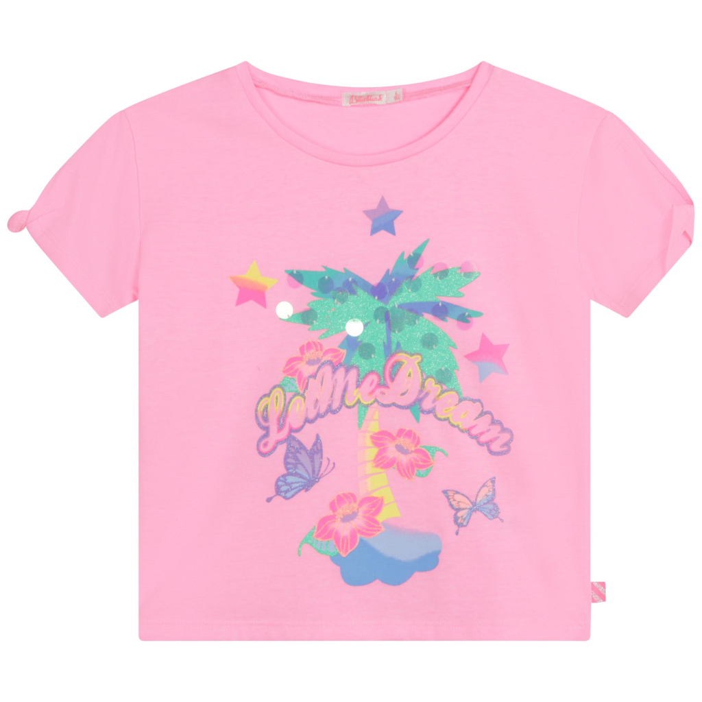 BILLIEBLUSH Summer T-Shirt with Palm Tree Applique